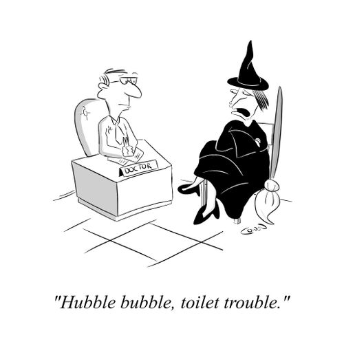 "Hubble bubble, toilet trouble."
