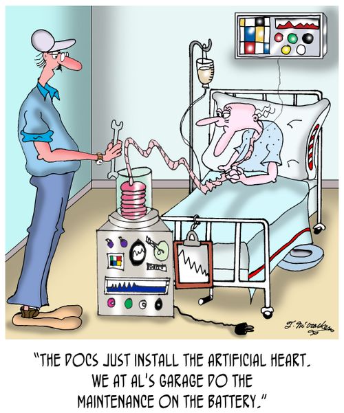 "The docs just install the artificial heart. We at Al's garage do the maintenance on the battery."
