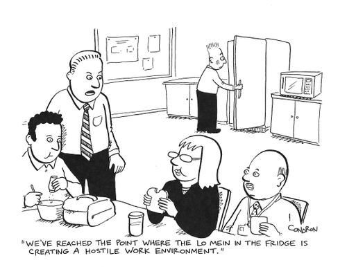 "We've reached the point where the lo mein in the fridge is creating a hostile work environment."