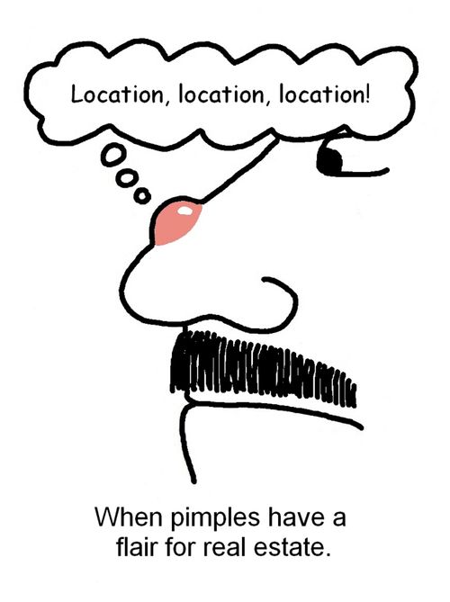 When pimples have a flair for real estate.