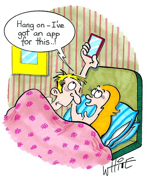 "Hang on - I've got an app for this..!"