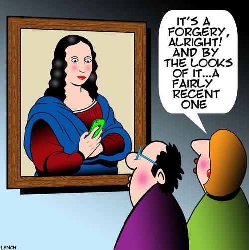 "It's a forgery, alright! And by the looks of it... a fairly recent one."