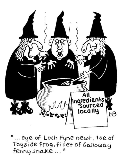 The three witches: locally sourced ingredients.