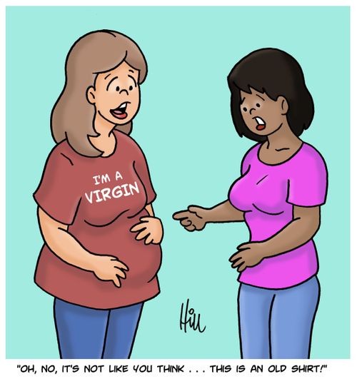 "Oh, no, it's not like you think...this is an old shirt!"