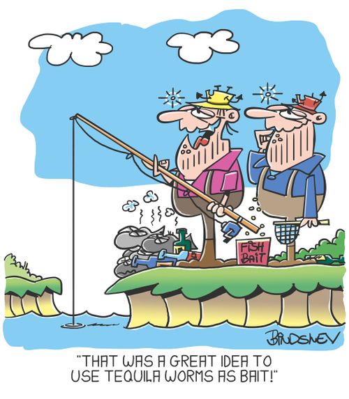 "That was a great idea to use tequila worms as bait!"