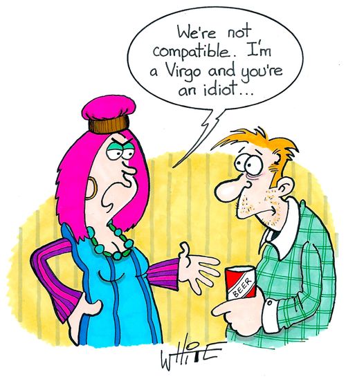 "We're not compatible. I'm a Virgo and your an idiot..."
