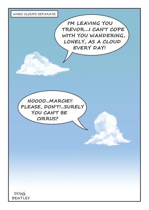 When clouds separate.