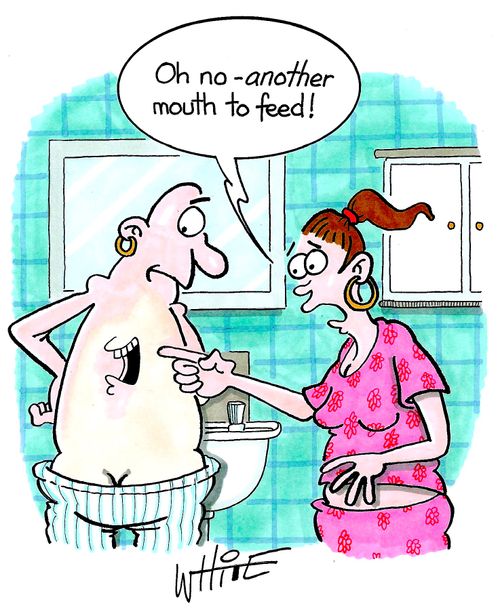 "Oh no - another mouth to feed!"
