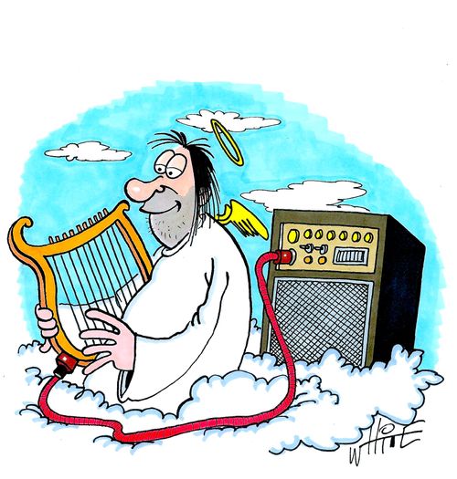 An amplified harp