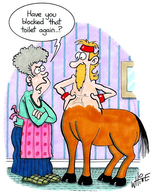 "Have you blocked the toilet again..?