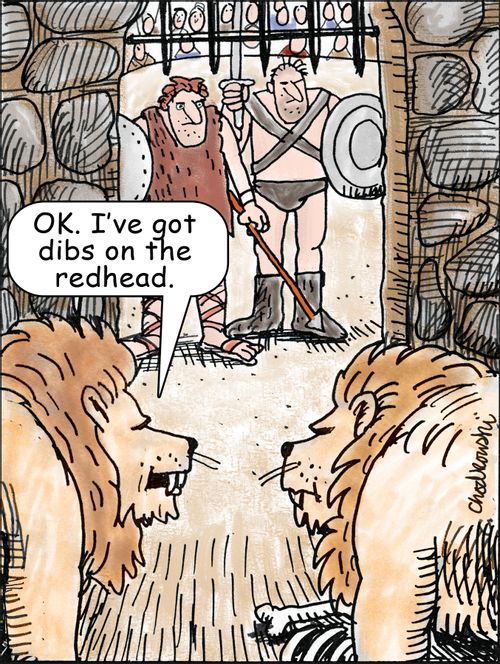"Okay. I've got dibs on the redhead."
