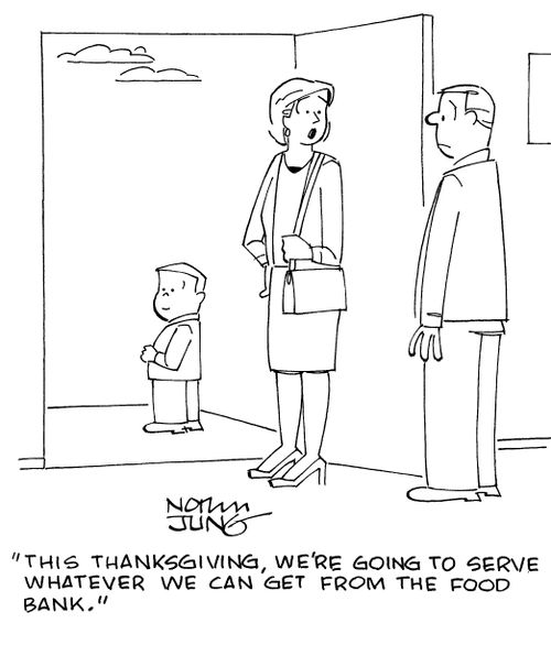 "This Thanksgiving, we're going to serve whatever we can get from the food bank."