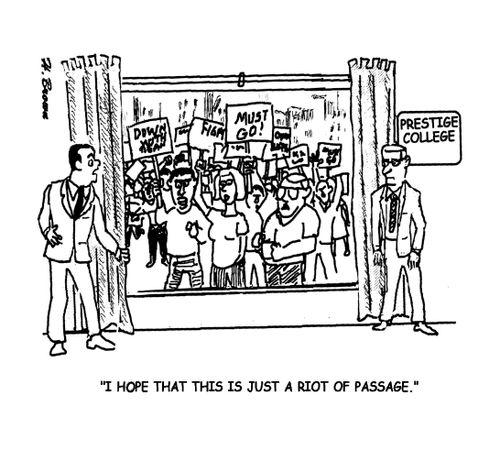 "I hope that this is just a riot of passage."