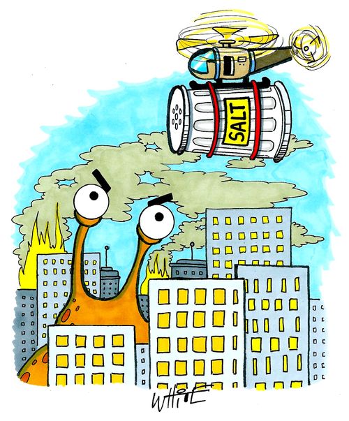 Giant slug attacks a city