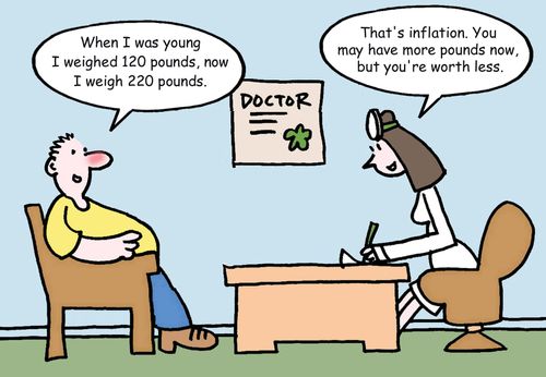 "That's inflation. You may have more pounds now, but you're worth less."