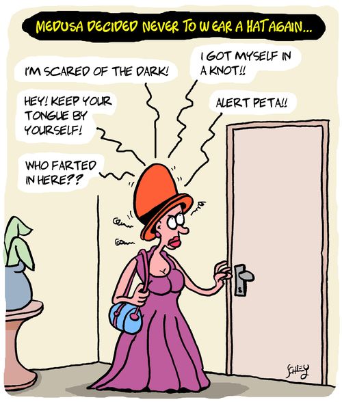 Medusa decided never to wear a hat again...
