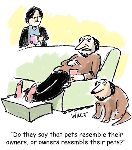 "Do they say that pets resemble their owners, or owners resemble pets?"
