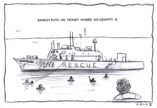 UK street artist Banksy puts his money where his graffiti is