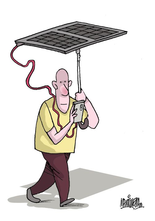 Renewable energies and mobile telephones