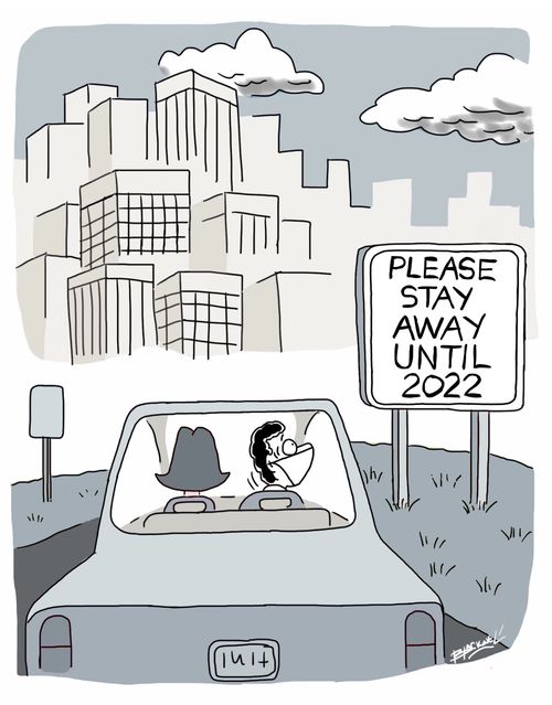 City Welcome Sign: Please stay away until 2022