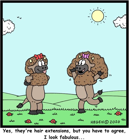 "Yes, they're hair extensions, but you have to agree, I look fabulous..."