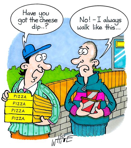 "Have you got the cheese dip..?"