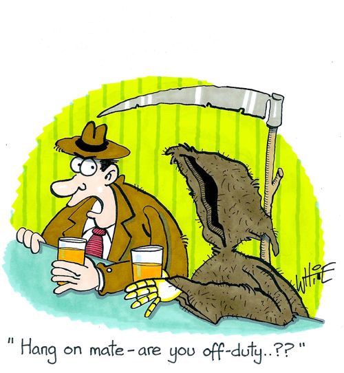 "Hang on mate - are you off-duty..??"