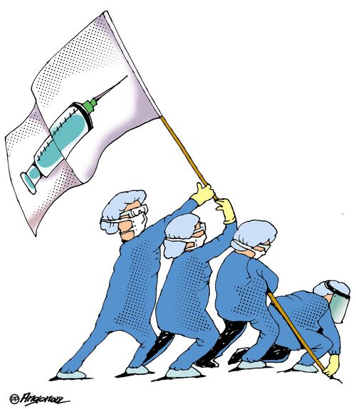 Covid-19 Vaccine Flag.