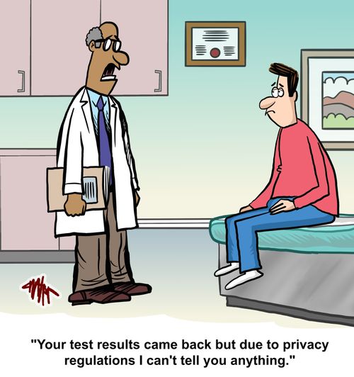 "Your test results came back but due to privacy regulations I can't tell you anything."