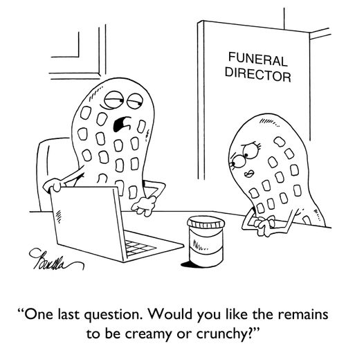 "One last question. Would you like the remains to be creamy or crunchy?"