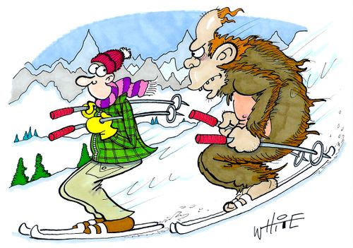 Bigfoot on skis...