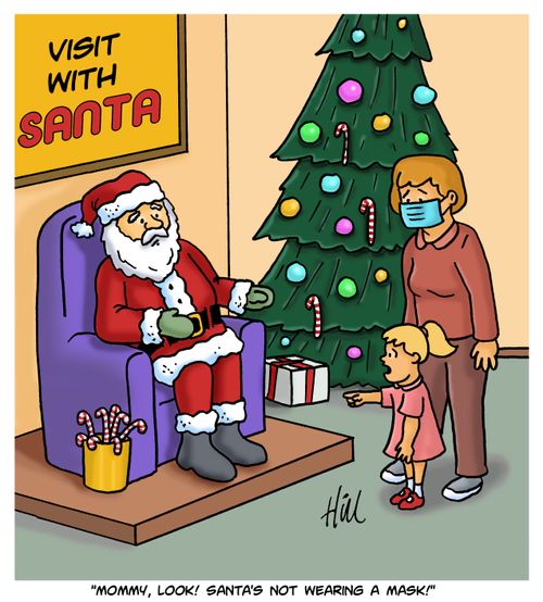 "Mommy, Look! Santa's Not Wearing a Mask"