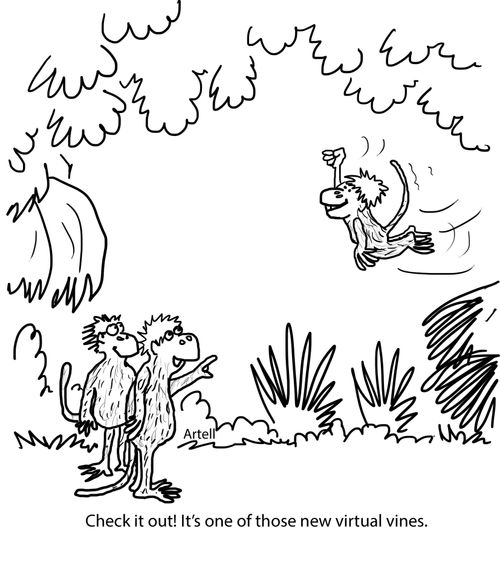 "Check it out! It's one of those new virtual vines."
