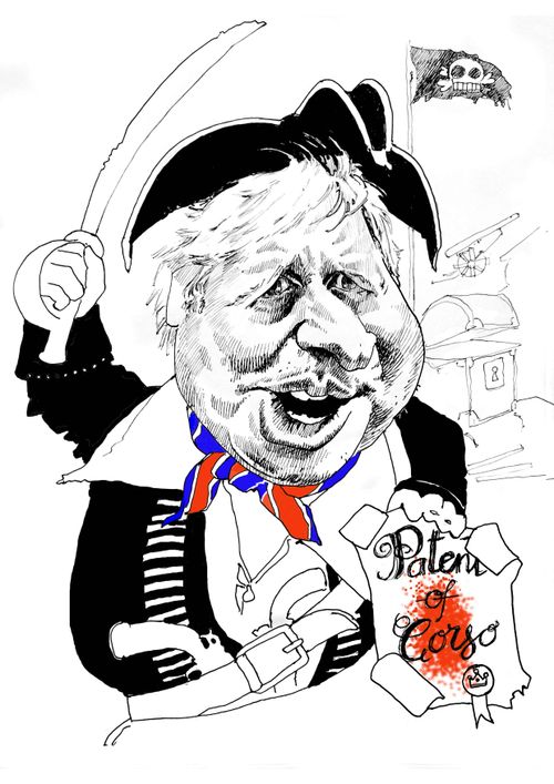 Boris Johnson caricature as a corsair