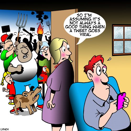"So I'm assuming it's not always a good thing when a tweet goes viral."