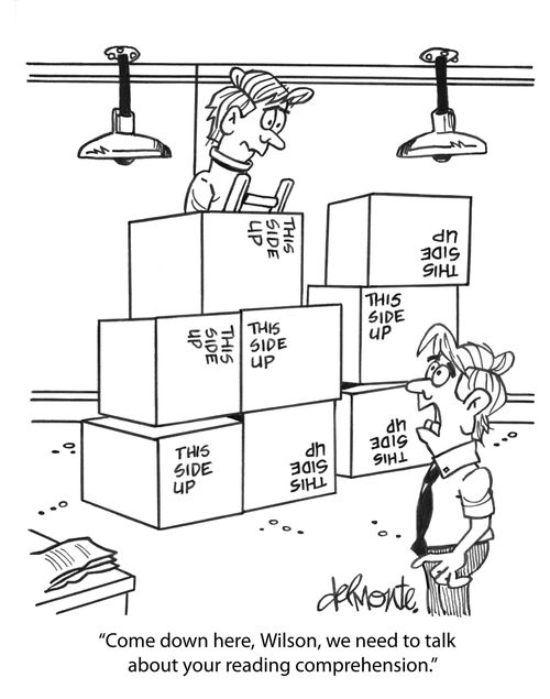 "Come down here, Wilson, we need to talk about your reading comprehension."