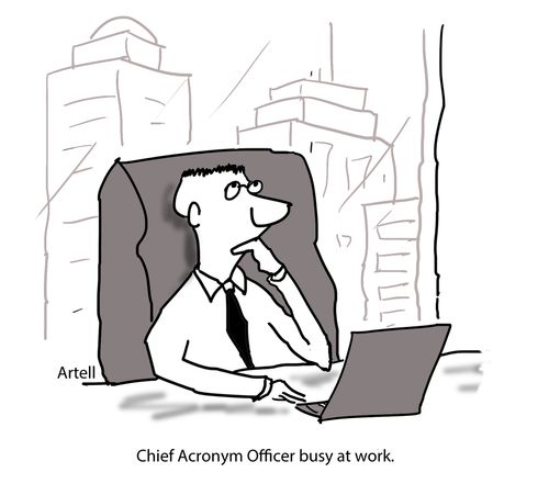 Chief Acronym Officer busy at work