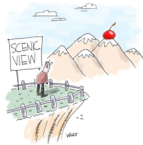 Scenic View offers mountain with cherry on top.