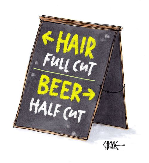 Hair: Full Cut / Beer: Half Cut