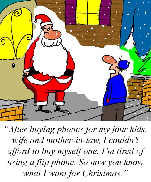 "After buying phones for my four kids, wife and mother-in-law, I couldn't afford to buy myself one."