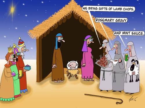 "We bring gifts of lamp chops."