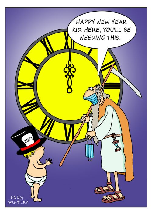 "Happy New Year kid. Here, you'll be needing this."