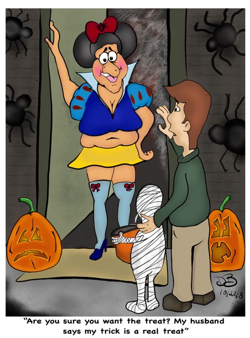 "Are you sure you want the treat? My husband says my trick is a real treat."