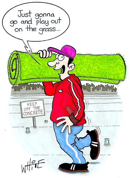 "Just gonna go and play out on the grass..."