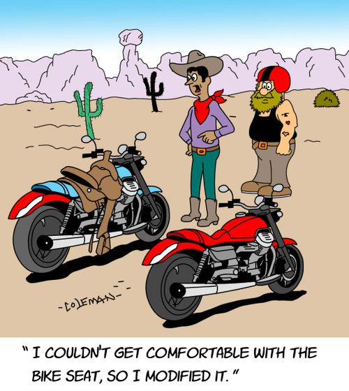 "I couldn't get comfortable with the bike seat, so I modified it."