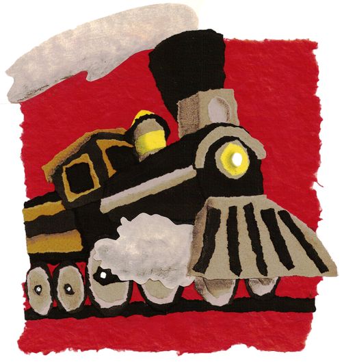 Torn paper train