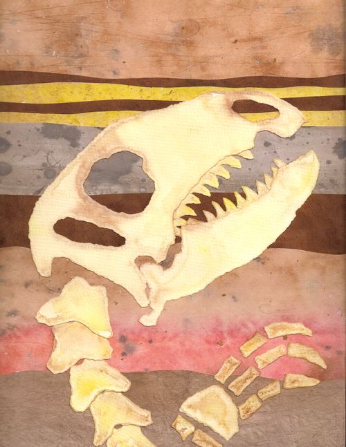 Torn paper dinosaur