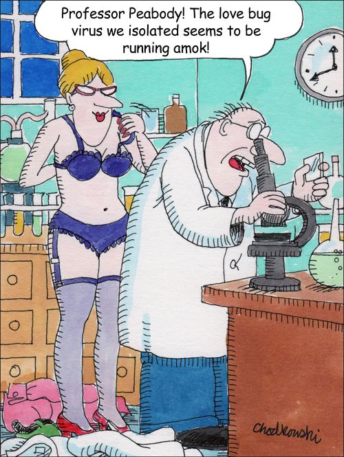 "Profession Peabody! The love bug virus we isolated seems to be running amok!"