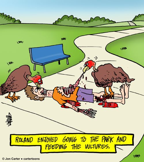 Roland enjoyed going to the park and feeding the vultures.