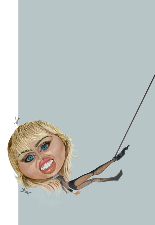 miley cyrus caricature